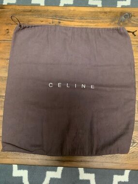 Celine Brown Logo Drawstring Dust Bag 18” X 18”